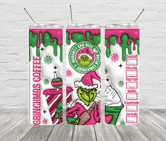 Grinchmas 20 oz Skinny Stainless Steel Tumbler - Uneek Boutique by Dee