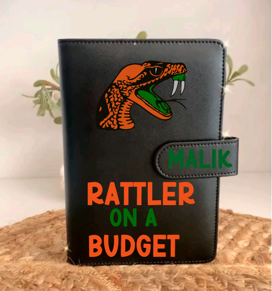 Custom HBCU FAMU Rattler Budget Binder with Coordinating Cash Envelopes