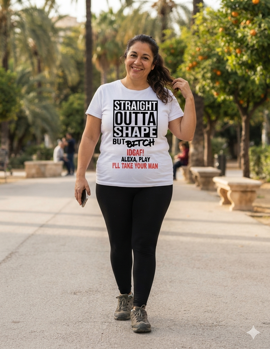 Straight Outta Shape Funny Graphic Unisex T-Shirt - Uneek Boutique by Dee