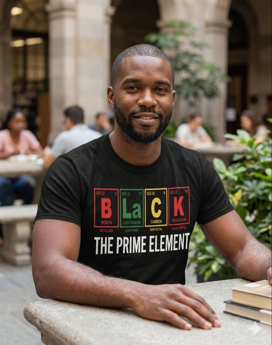 Black the Prime Element Unisex Graphic T-Shirt - Uneek Boutique by Dee