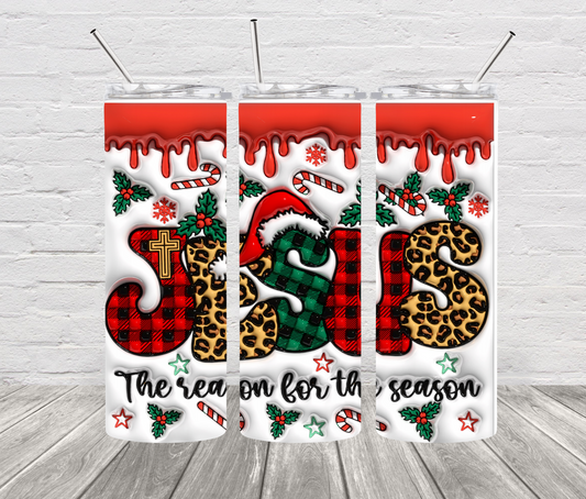 Jesus is the Reason for the Season 20 oz Skinny Stainless Steel Tumbler