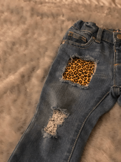 Distressed/Ripped Leopard Skinny Jeans - Uneek Boutique by Dee