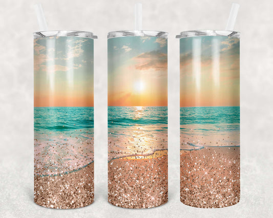 Beach 20 oz Skinny Stainless Steel Tumbler - Uneek Boutique by Dee