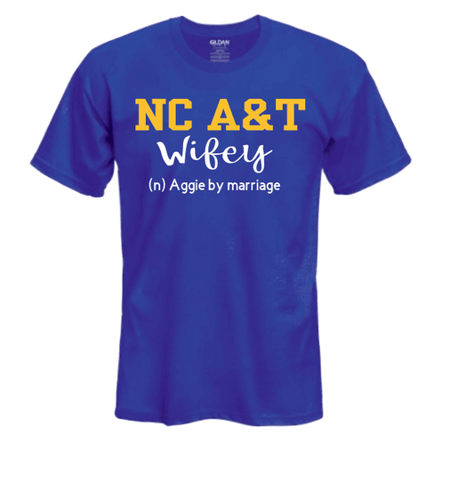 North Carolina A&T University NCAT Wifey Graphic T-Shirt - Uneek Boutique by Dee