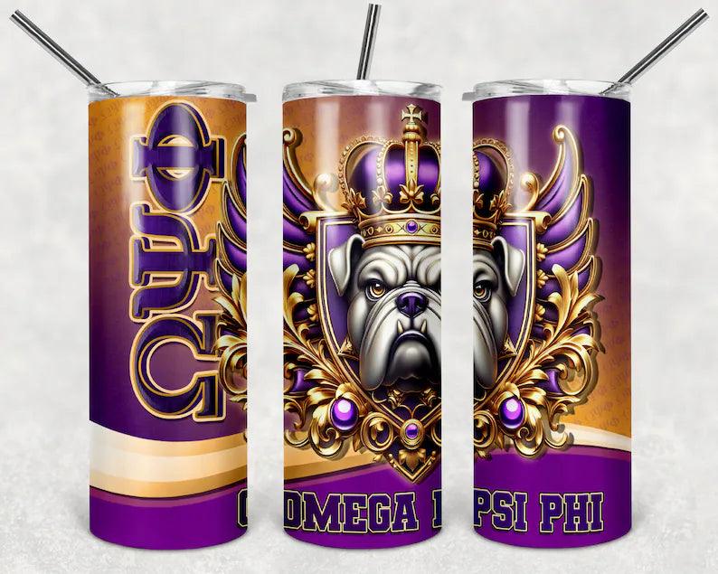 Omega Psi Phi 20oz Stainless Steel Tumbler - Uneek Boutique by Dee