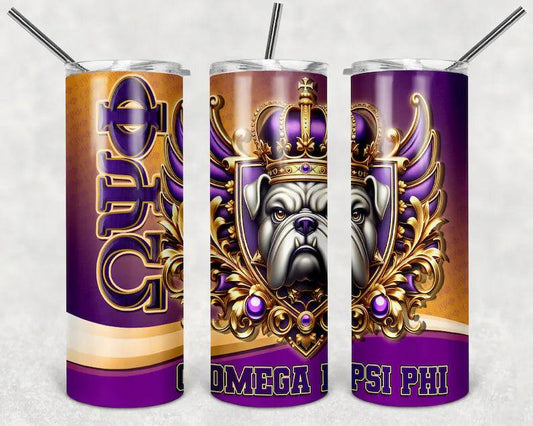 Omega Psi Phi 20oz Stainless Steel Tumbler - Uneek Boutique by Dee