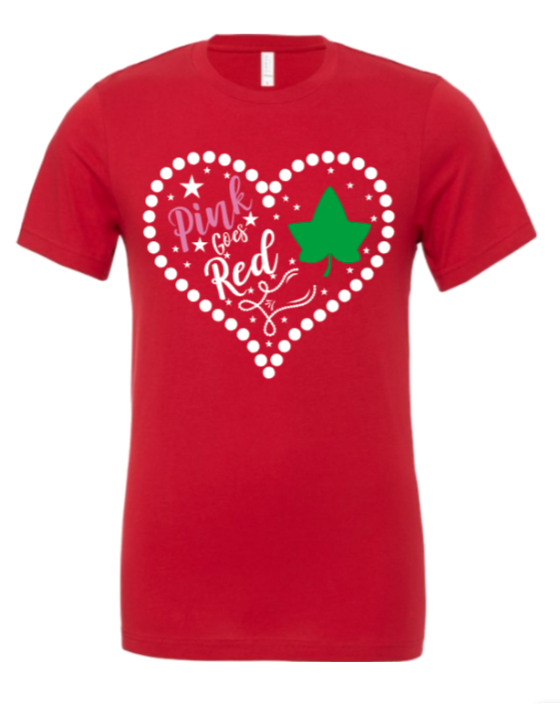 Pink Goes Red Alpha Kappa Alpha Heart Health T-Shirt - Uneek Boutique by Dee