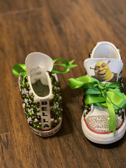 Shrek Bling Custom Converse Sneakers - Uneek Boutique by Dee