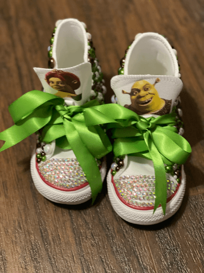 Shrek Bling Custom Converse Sneakers - Uneek Boutique by Dee