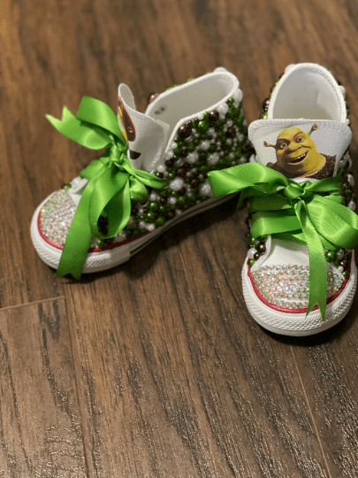 Shrek Bling Custom Converse Sneakers - Uneek Boutique by Dee