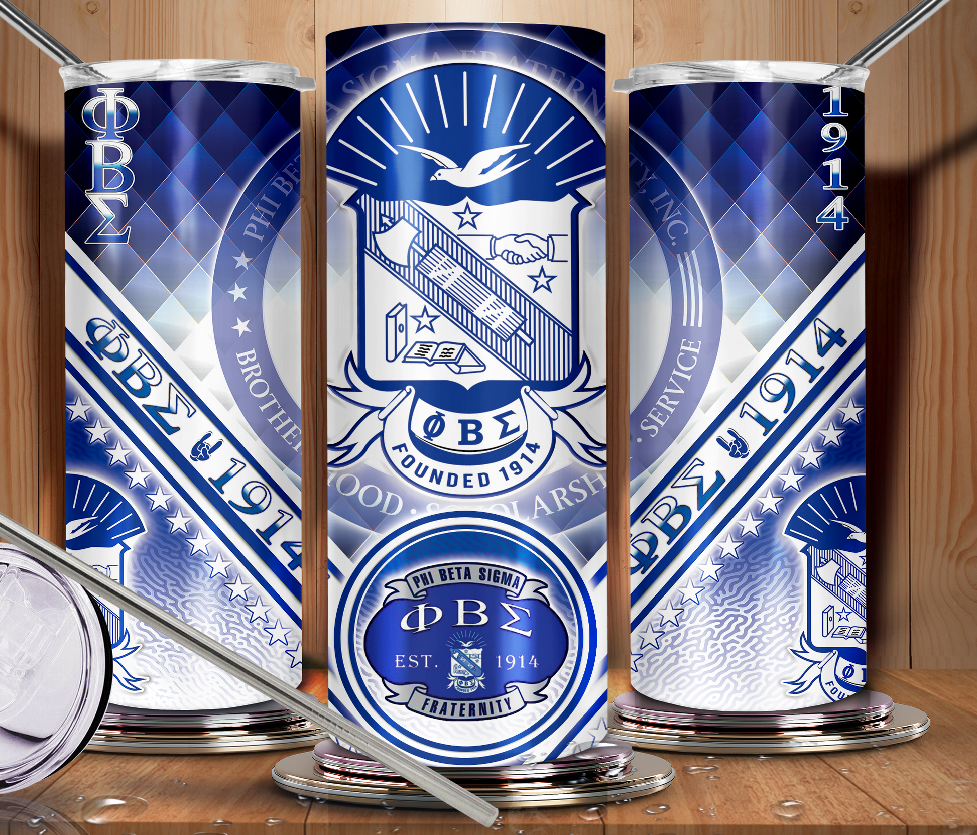 Phi Beta Sigma Fraternity 20 oz. Stainless Steel Tumbler - Uneek Boutique by Dee