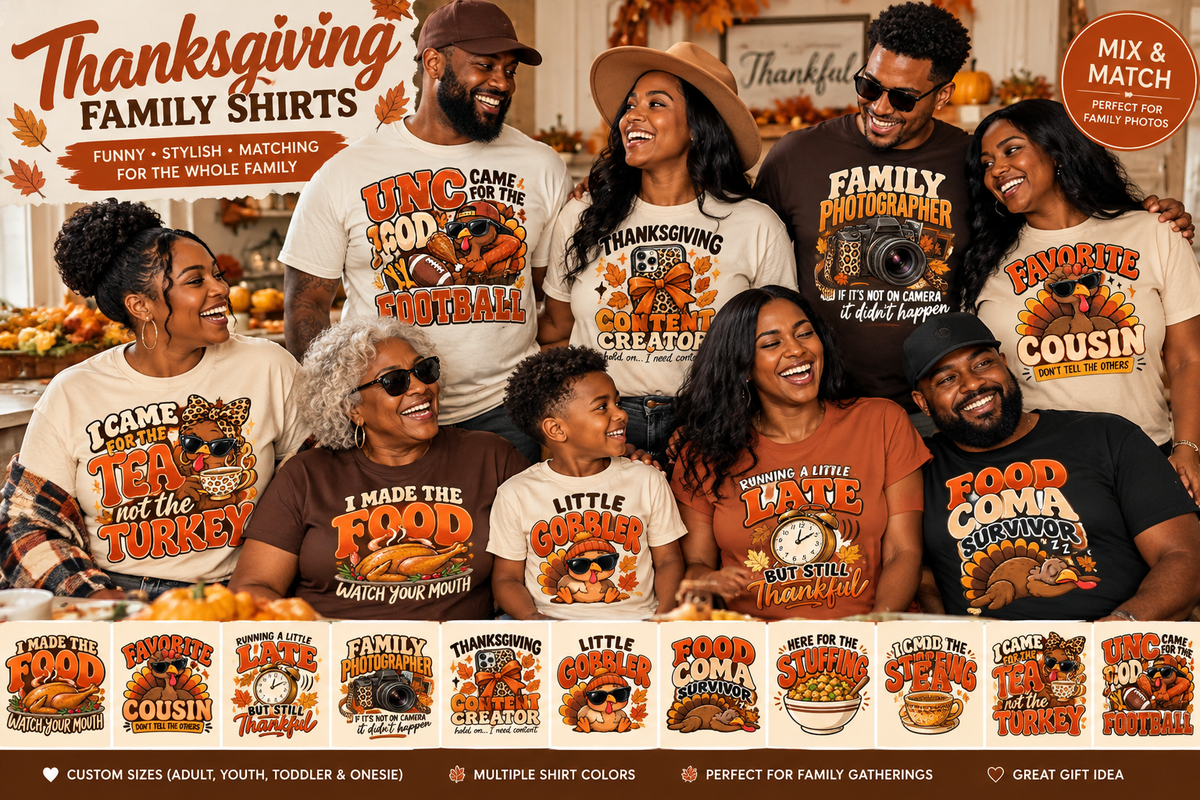 Thanksgiving Funny Family Matching T-Shirts