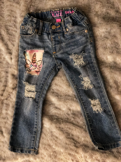 Distressed/Ripped Unicorn Skinny Jeans