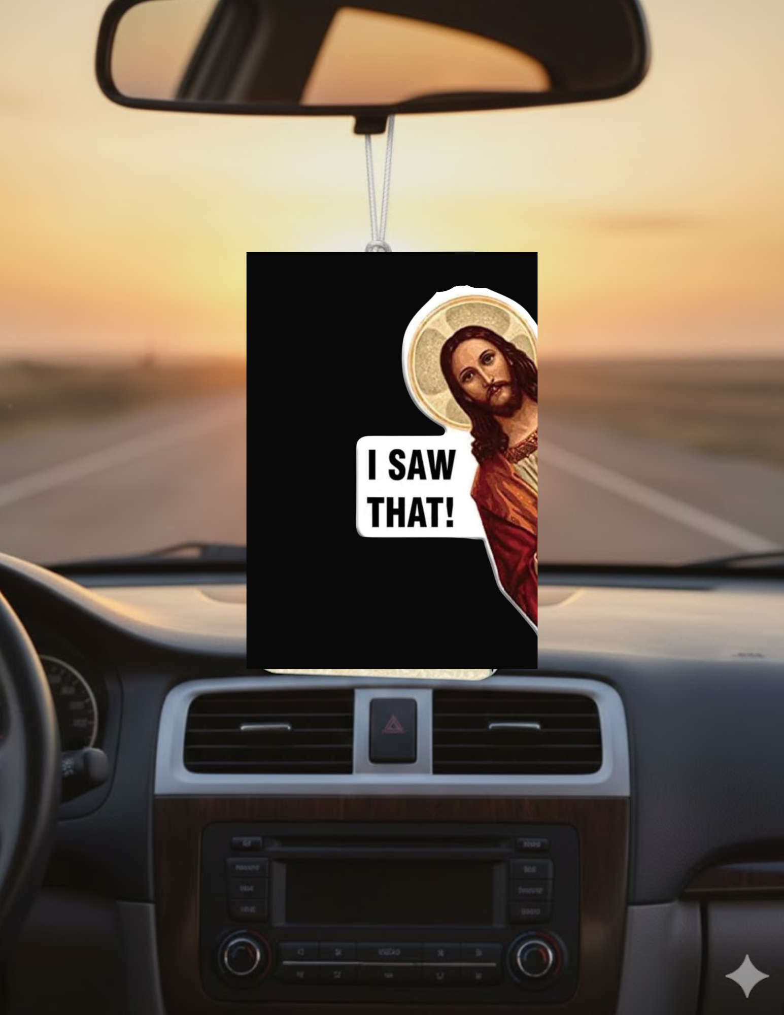 Jesus Saw That Funny Car Air Freshener - Uneek Boutique by Dee