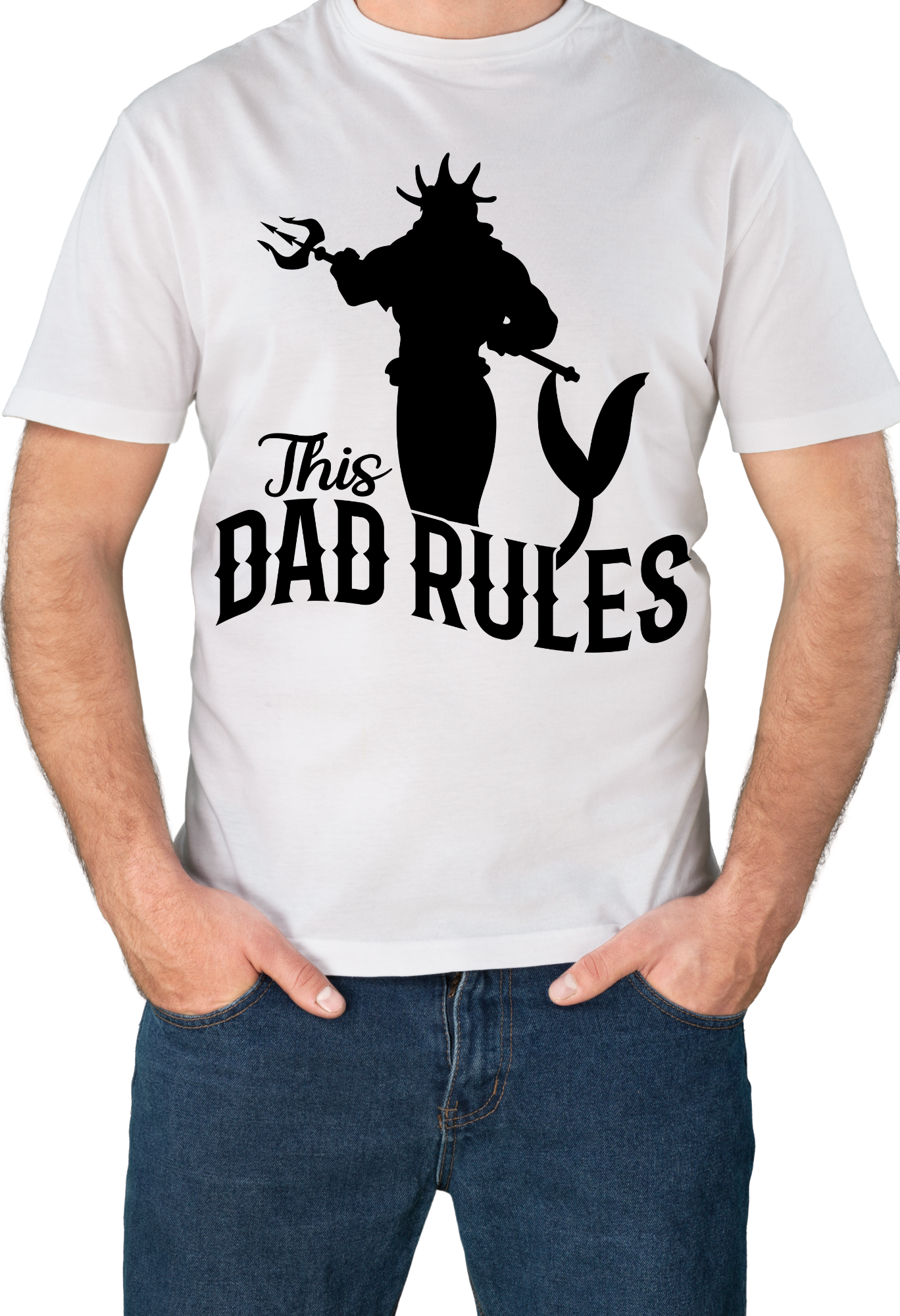 This Dad Rules Little Mermaid King Triton Graphic T-Shirt