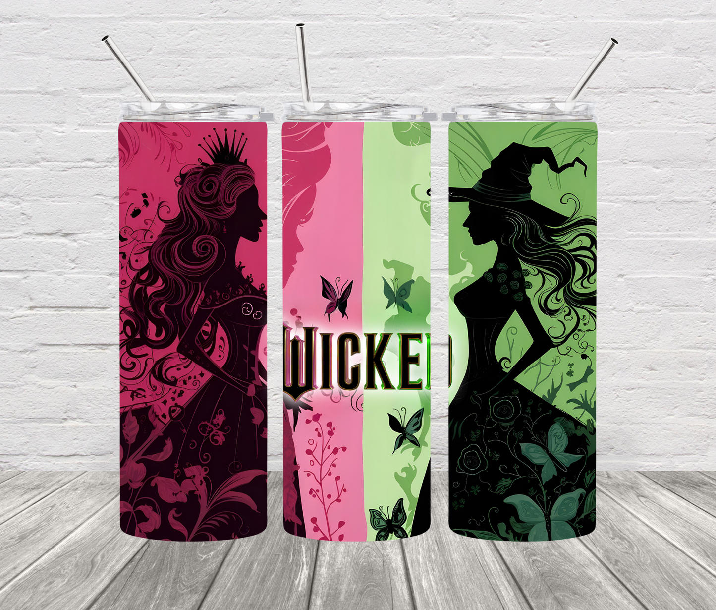 Glinda/Elphaba Inspired Wicked 20oz Stainless Steel Tumbler