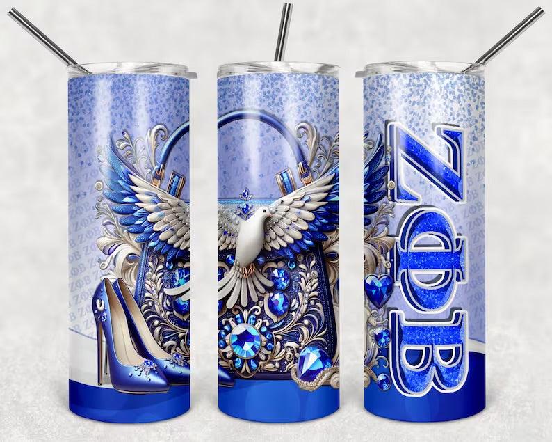 Zeta Phi Beta Sorority 20oz Stainless Steel Tumbler - Uneek Boutique by Dee