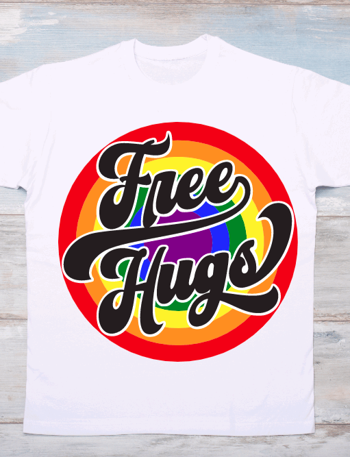 Free Hugs LGBTQ Graphic T-Shirt