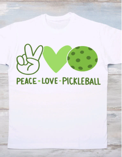 Peace, Love, Pickleball Graphic T-Shirt
